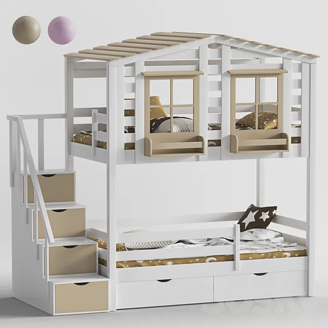 children’s bunk bed 2 3D Model children’s bunk bed 2 3D Model