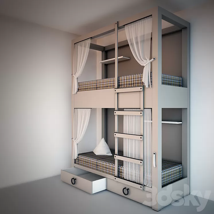 Children's bunk bed 3D Model Children's bunk bed 3D Model
