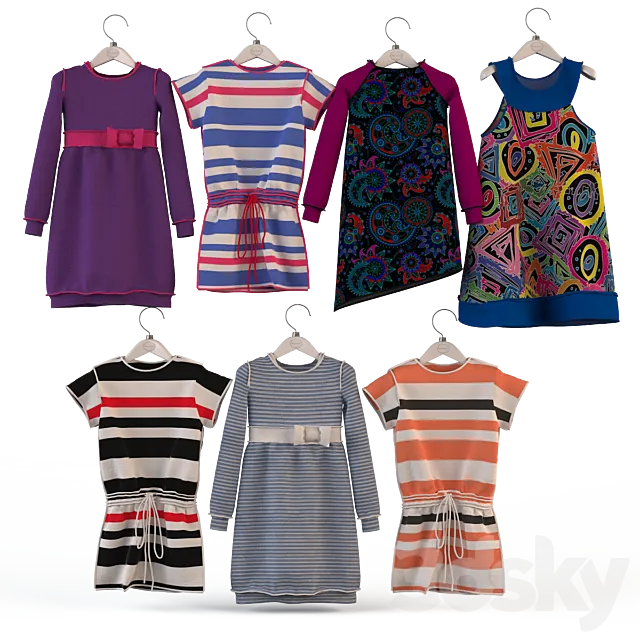 Children’s clothing on the shoulders for girls 3D Model