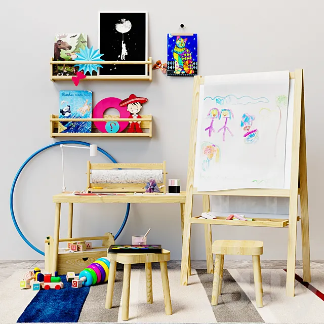 Children’s decor easel Ikea 3D Model