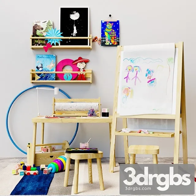 Childrens Decor Easel Ikea 3D Model Download