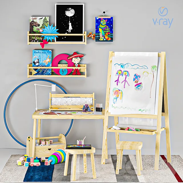Children’s decor easel Ikea 3D Model Children’s decor easel Ikea 3D Model