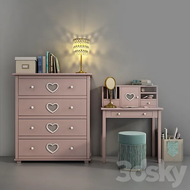 Children’s furniture Adelina from Russian brand Shelf 02 3DModel