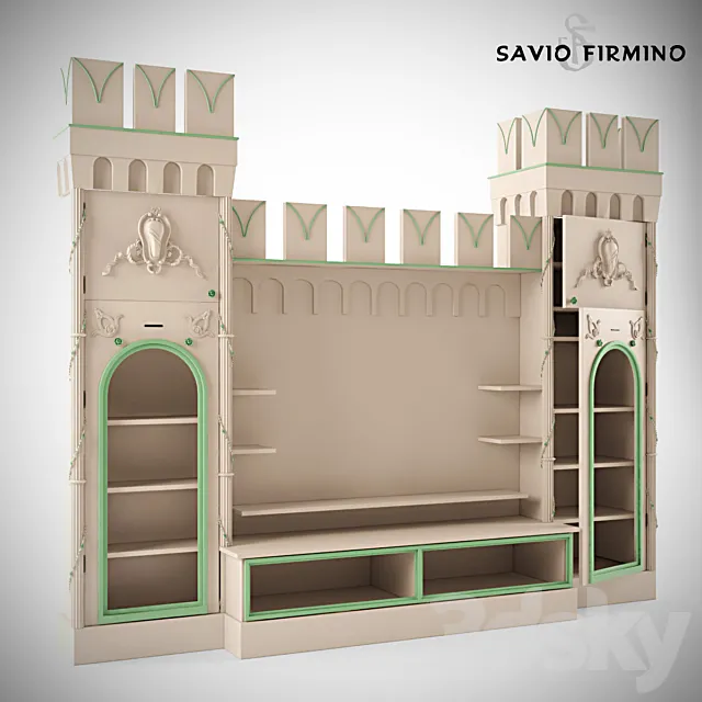 Children’s furniture “Castle” Savio Firmino. TV wall 3D Model
