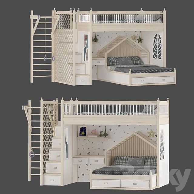 Childrens furniture set 3D Model