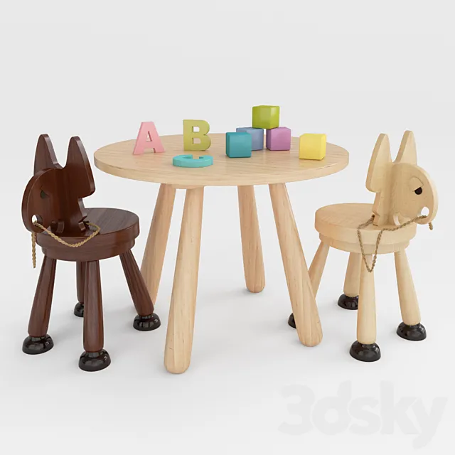 Children’s furniture set (Forest Manufactories) 3DModel