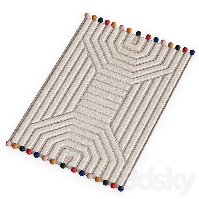 Children’s mat with Ponponi pile 3D Model Children’s mat with Ponponi pile 3D Model