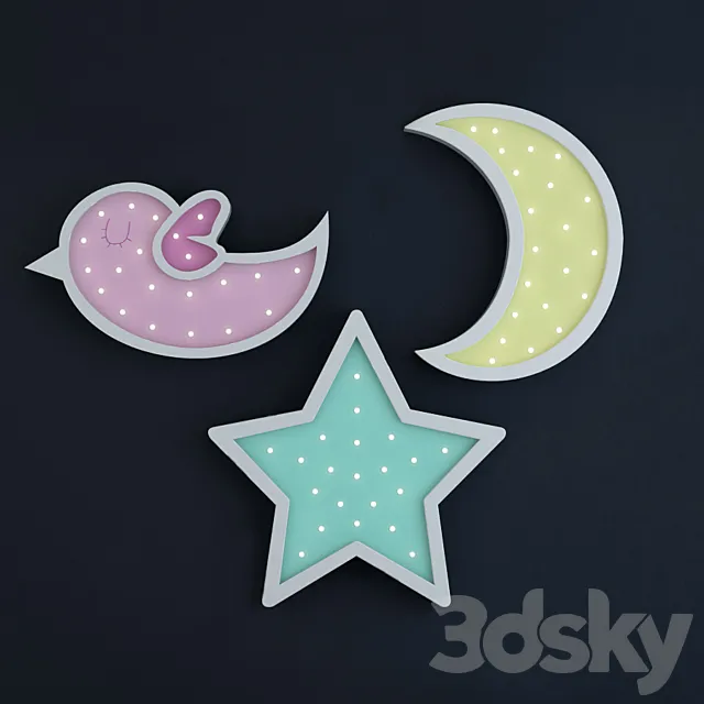Children’s nightlights White Dreams Design 3DModel Children’s nightlights White Dreams Design 3DModel