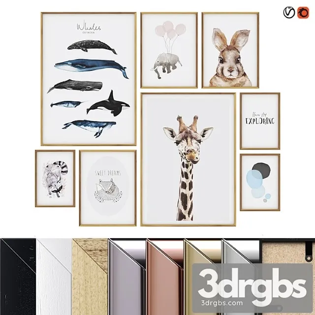 Childrens Paintings 3D Model Download