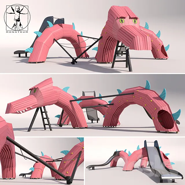 Children’s play complex “Dragon” 3D Model Children’s play complex “Dragon” 3D Model