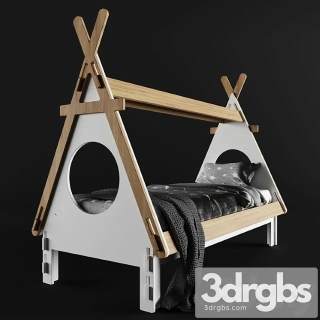 Childrens Plywood Bed 1 3D Model Download
