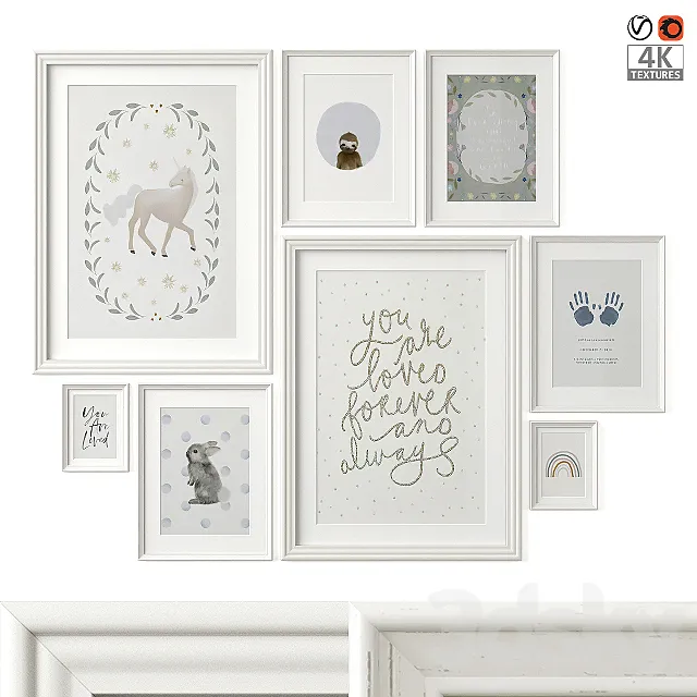 Children’s room posters 3D Model Children’s room posters 3D Model