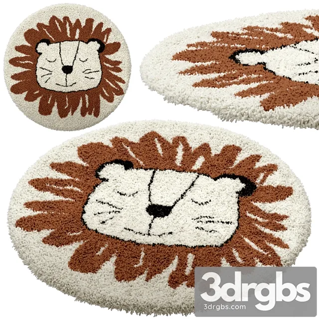 Childrens Round Carpet With Image of Lion Sim 3D Model Download Childrens Round Carpet With Image of Lion Sim 3D Model Download