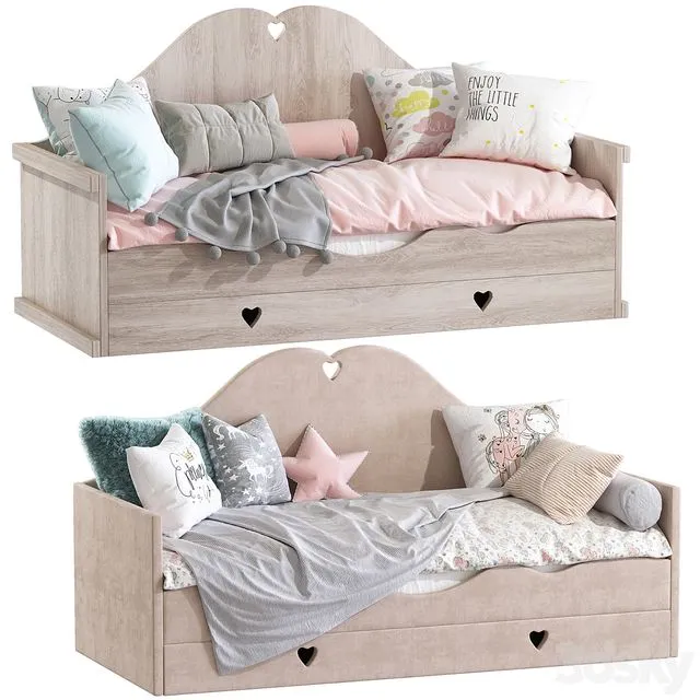 Childrens sofa bed with pillows 3D Model Childrens sofa bed with pillows 3D Model