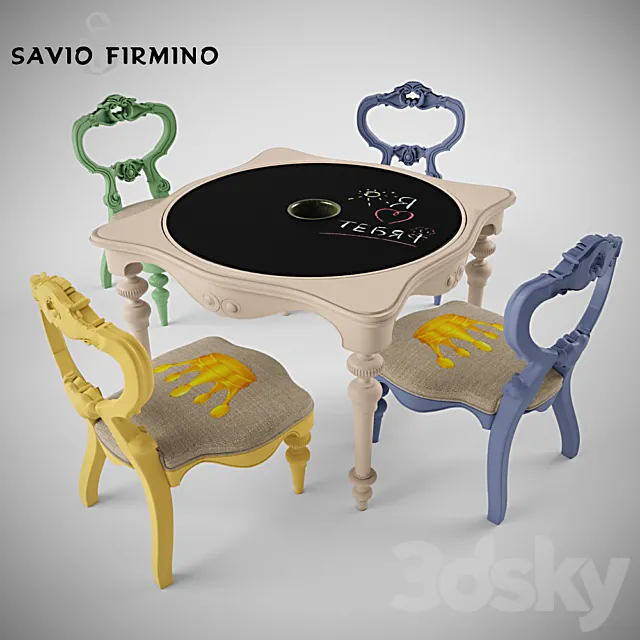 Children’s table and chairs Savio Firmino 3D Model