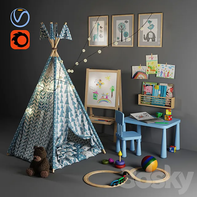 Children’s tent-tepee 3DModel Children’s tent-tepee 3DModel