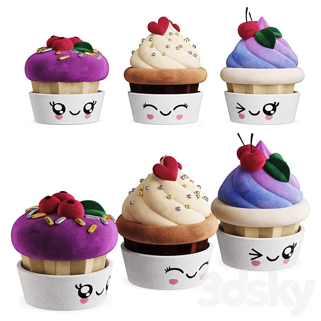 Children’s Toy Plush Cupcake 3D Model Children’s Toy Plush Cupcake 3D Model