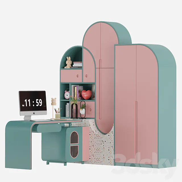 Childrens wardrobe 03 3D Model