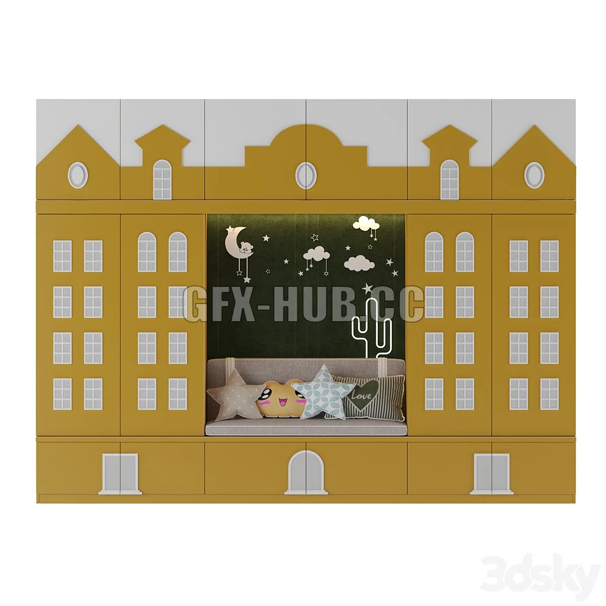 Childrens wardrobe 08 3D Model