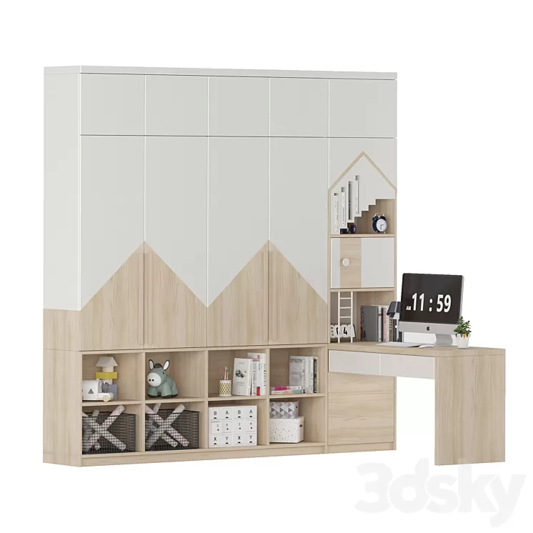 Childrens wardrobe 09 3D Model