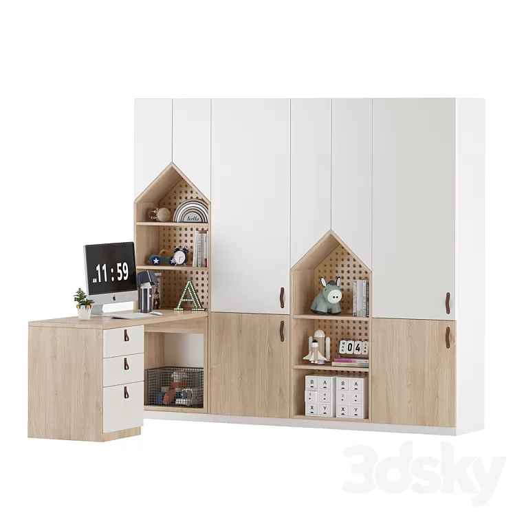 Childrens wardrobe 11 3D Model Childrens wardrobe 11 3D Model