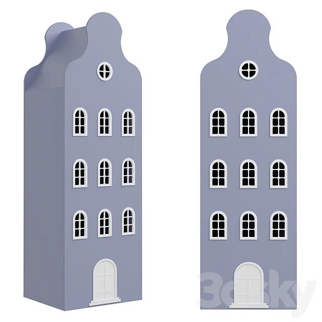 Children’s wardrobe-house-2 series Amsterdam from the factory Mandarin 3DModel
