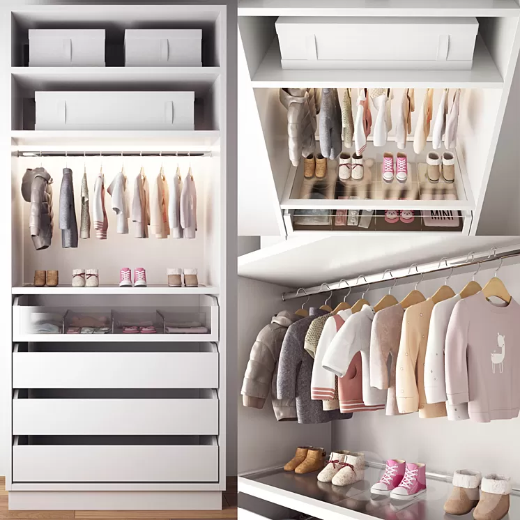 Children's wardrobe I Baby clothes 3D Model Children's wardrobe I Baby clothes 3D Model