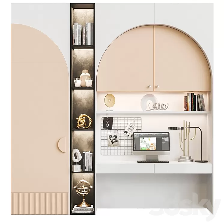 Children’s wardrobe with decor and workplace 3D Model Free Download Children’s wardrobe with decor and workplace 3D Model Free Download