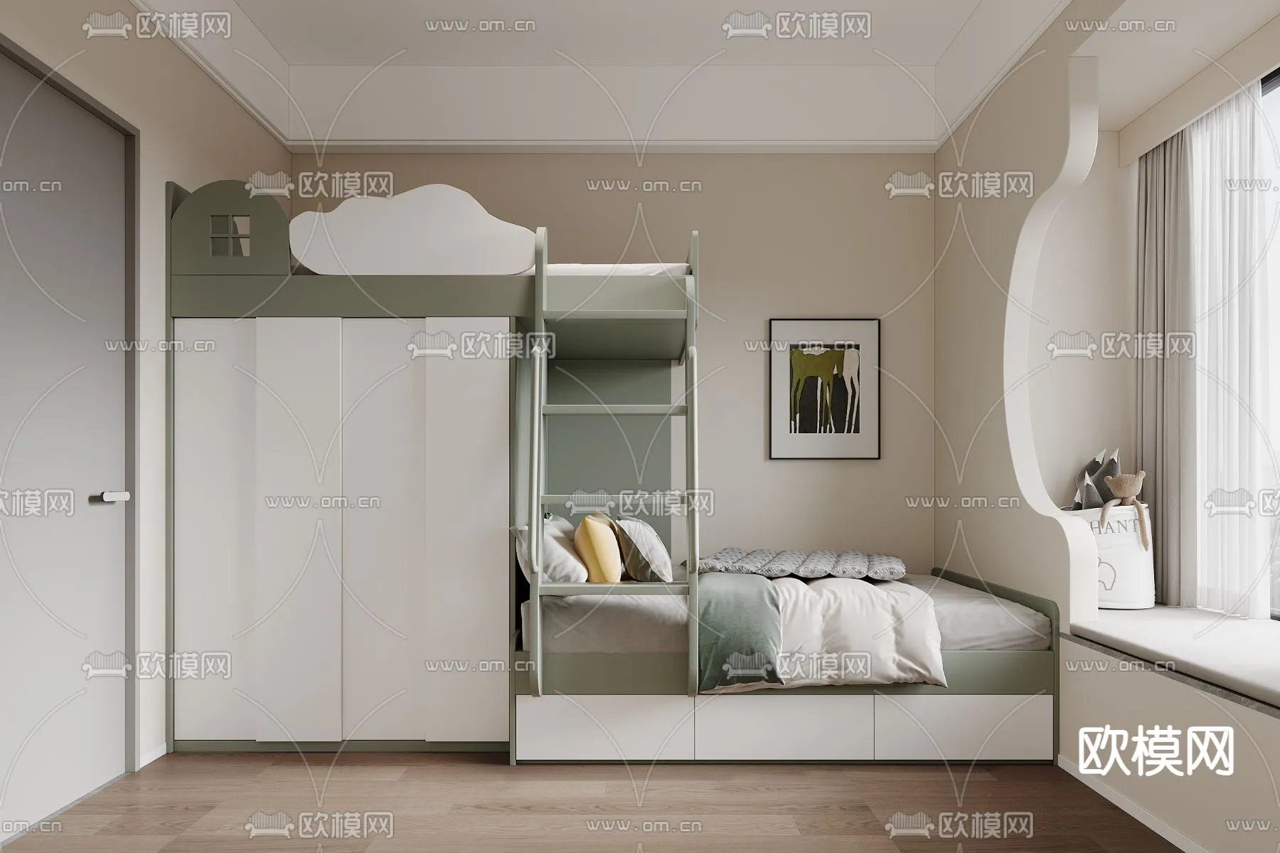 CHILDROOM SETS – CORONA – 3D MODEL – 2585 CHILDROOM SETS – CORONA – 3D MODEL – 2585