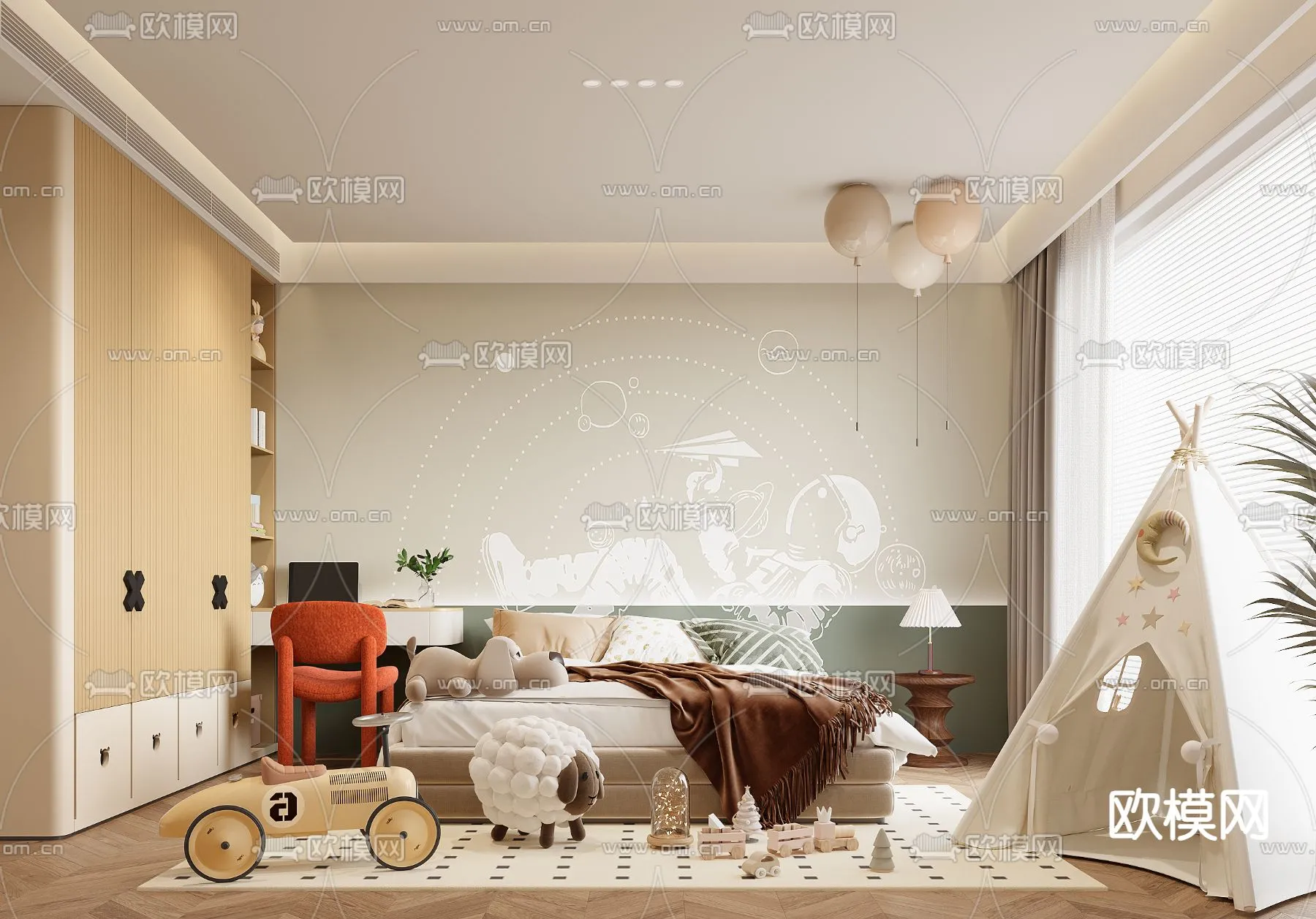 CHILDROOM SETS – CORONA – 3D MODEL – 2660