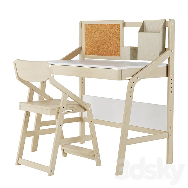 Child’s growing table and chair Uno 3D Model Child’s growing table and chair Uno 3D Model