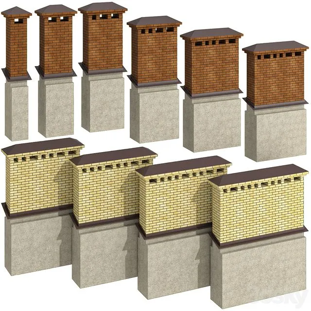 Chimney chimney ventilation duct chimney smokestack ventilation 3D Model