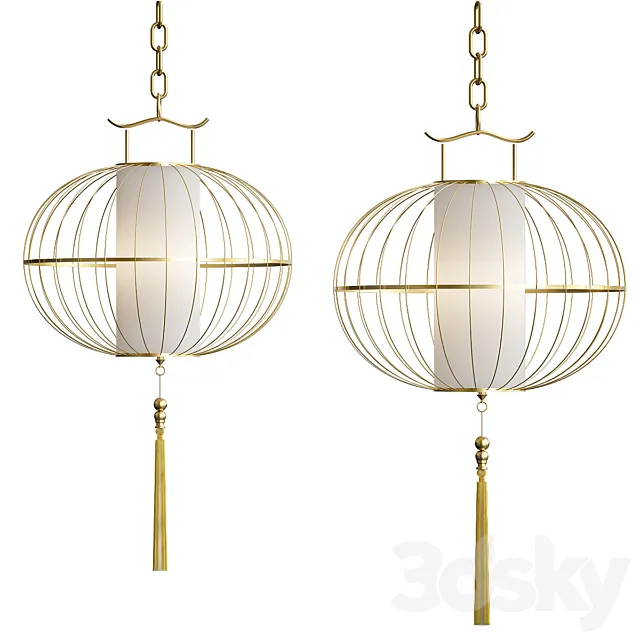 China retro pendant lights 3D Model