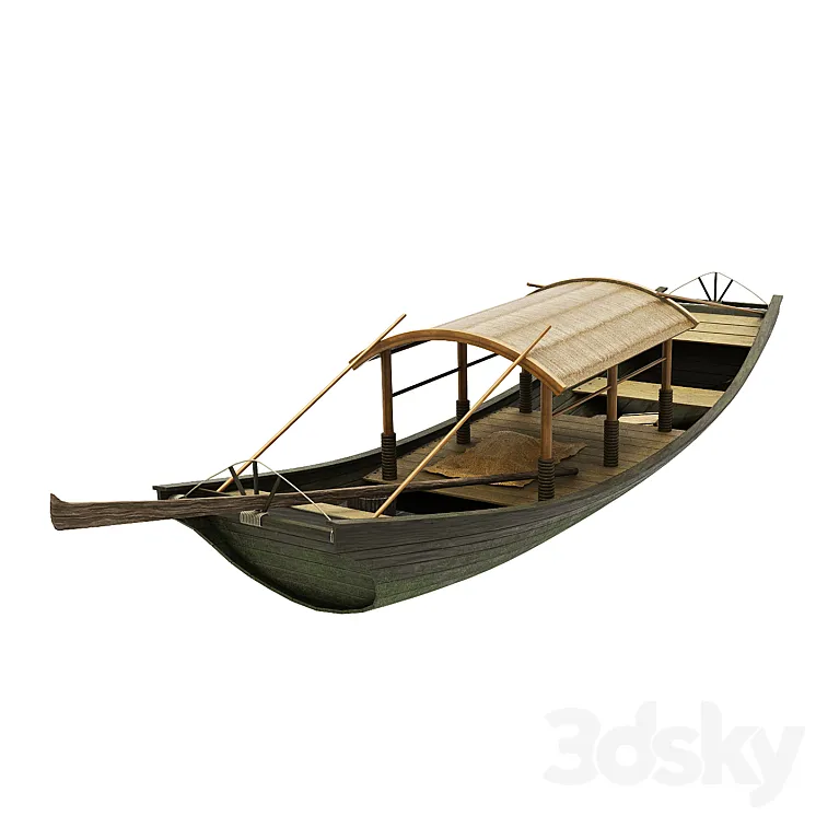 Chinese boat2 3D Model Free Download