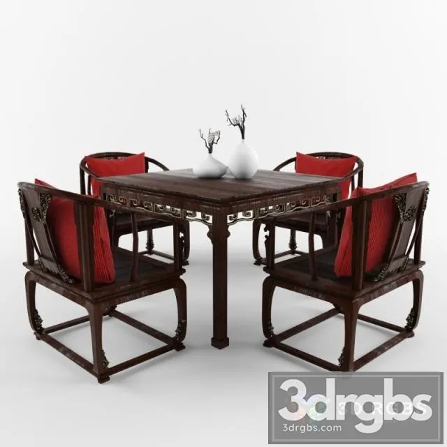 Chinese Chair and Table 01 3D Model Download Chinese Chair and Table 01 3D Model Download