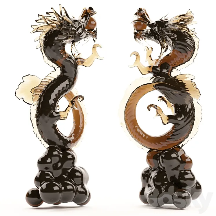 Chinese Dragon Statue Model 3D Model Free Download