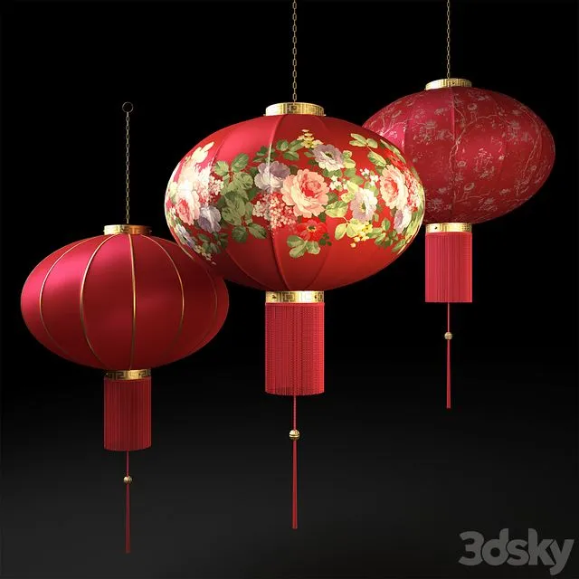 Chinese lanterns 3D Model Chinese lanterns 3D Model