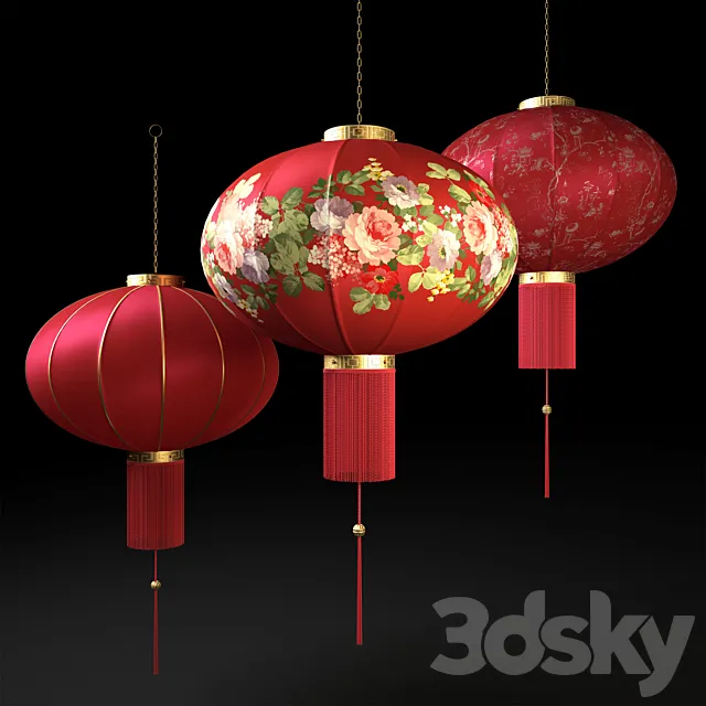 Chinese lanterns 3D Model Chinese lanterns 3D Model
