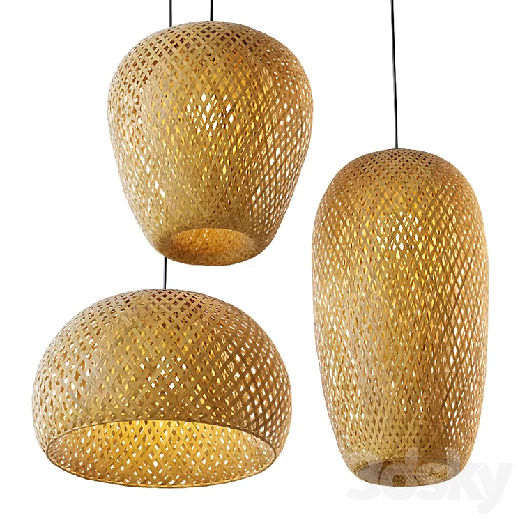 Chinese pendant bamboo lamp 3D Model Chinese pendant bamboo lamp 3D Model