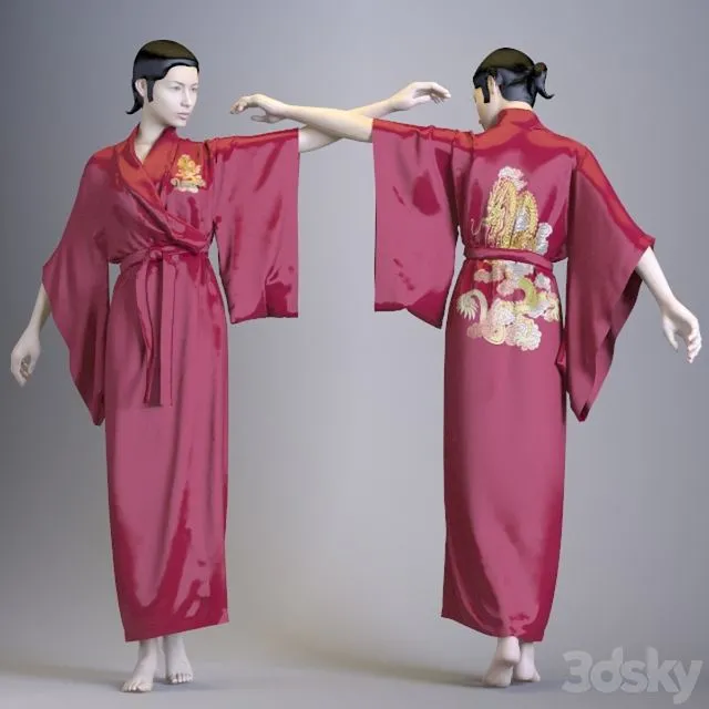 Chinese robe with Dragon 3D Model Chinese robe with Dragon 3D Model