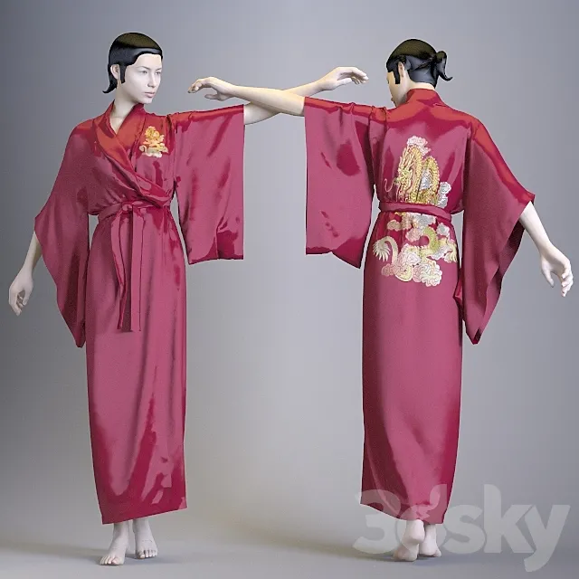 Chinese robe with Dragon 3DModel