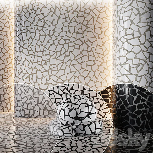 Chipped tiles | Broken tiles | seamless material 3D Model Chipped tiles | Broken tiles | seamless material 3D Model