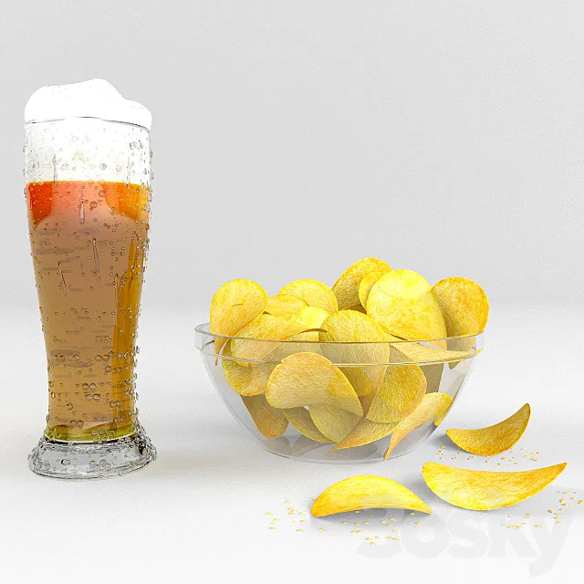 Chips and beer 3DModel