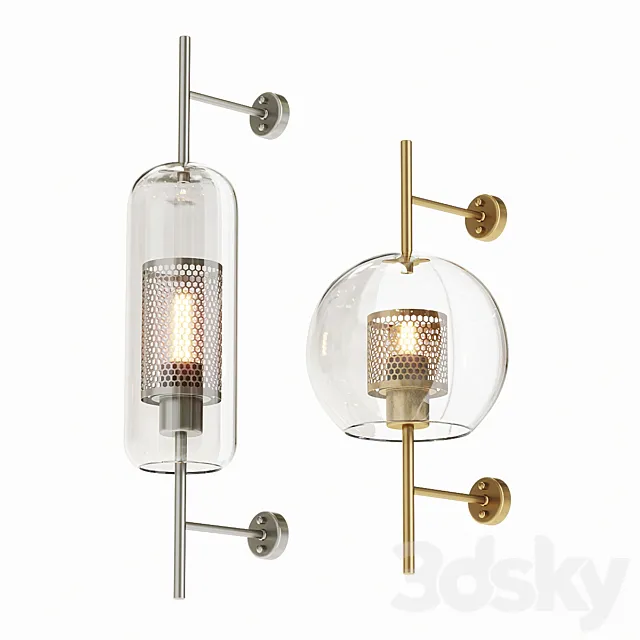 Chiswick glass wall light 3D Model