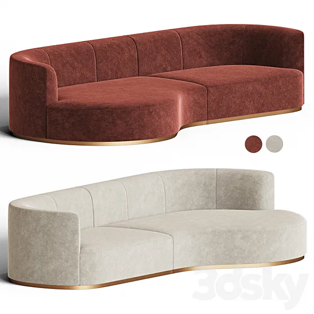 Chloe curved sofa 3D Model Chloe curved sofa 3D Model