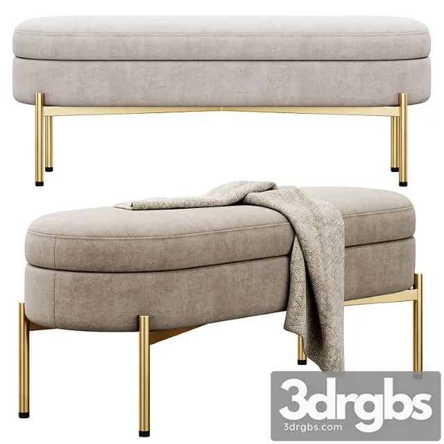 Chloe storage bench ottoman by lumisource 2 3D Model Download
