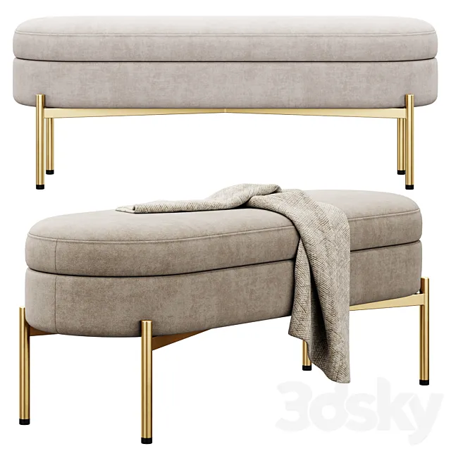 Chloe Storage Bench ottoman by Lumisource 3D Model Chloe Storage Bench ottoman by Lumisource 3D Model