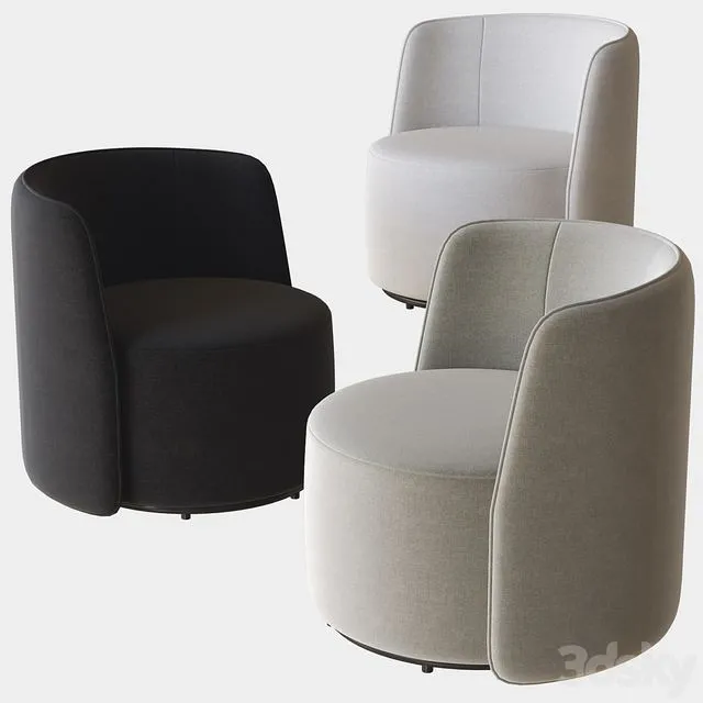 chloe swivel armchair ditre italia 3D Model