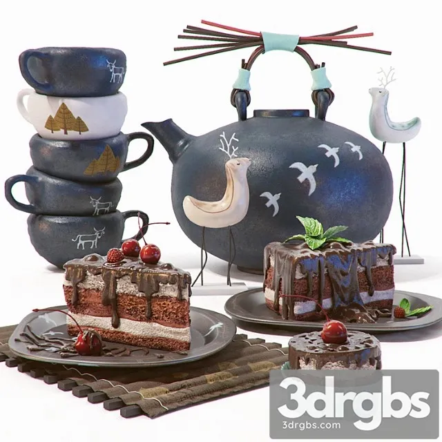 Chocolate cake 2 3D Model Download