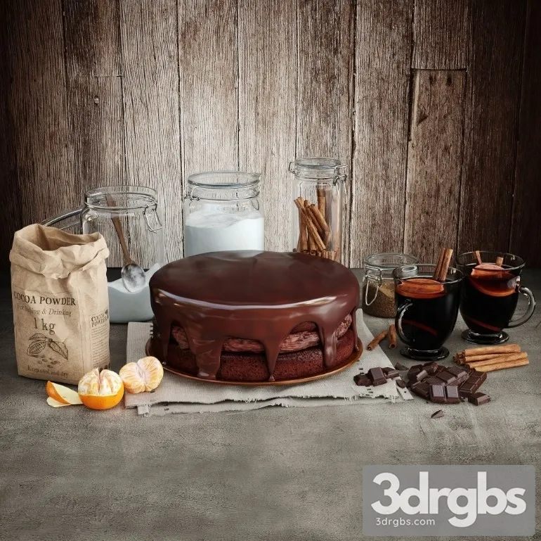 Chocolate Cake 3D Model Download